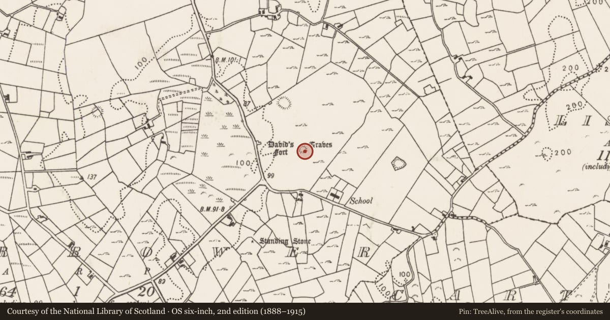 Ordnance Survey six-inch map, 2nd edition (1888–1915) covering the location of Burial mound, Corrower, County Mayo, with a pin at the register's coordinates