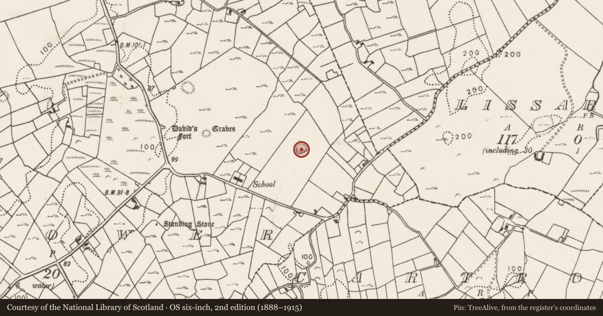 Ordnance Survey six-inch map, 2nd edition (1888–1915) covering the location of Ringfort - rath, Corrower, County Mayo, with a pin at the register's coordinates
