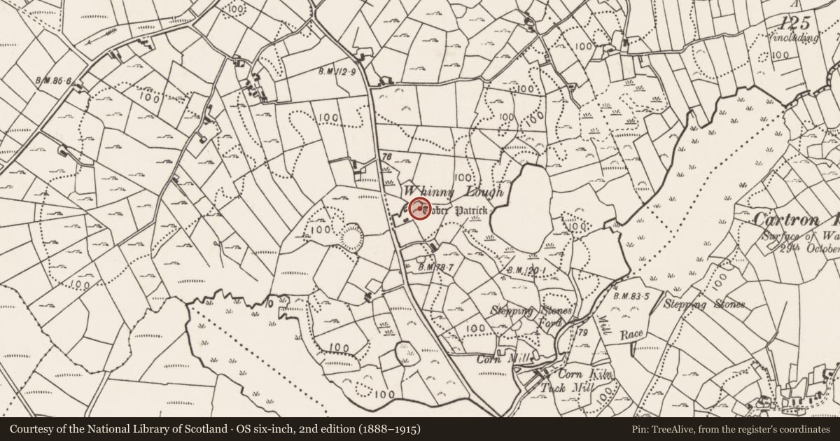 Ordnance Survey six-inch map, 2nd edition (1888–1915) covering the location of Ritual site - holy well, Corrower, County Mayo, with a pin at the register's coordinates