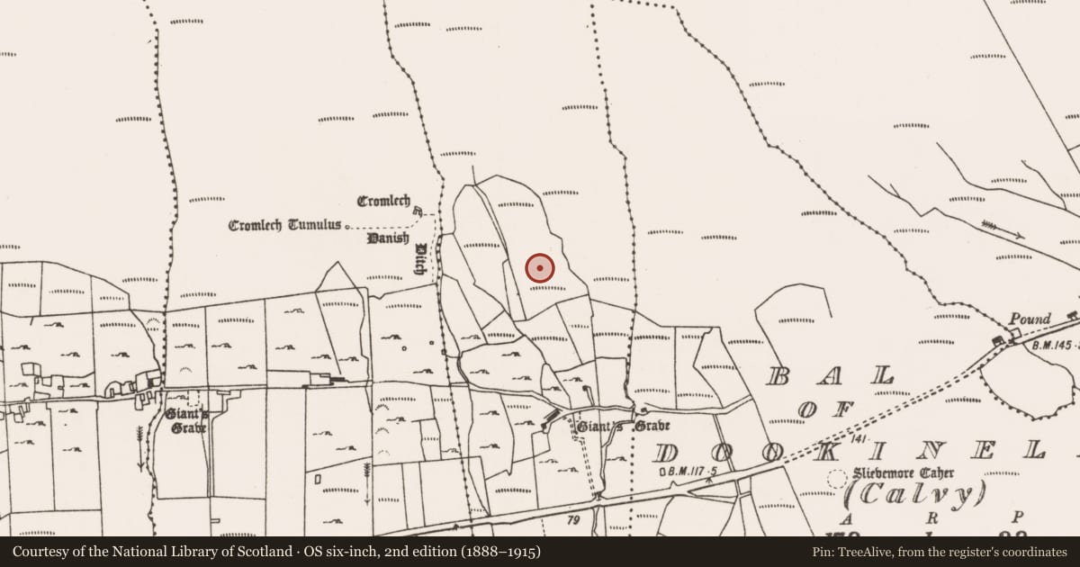 Ordnance Survey six-inch map, 2nd edition (1888–1915) covering the location of House - 18th/19th century, Doogort West, County Mayo, with a pin at the register's coordinates