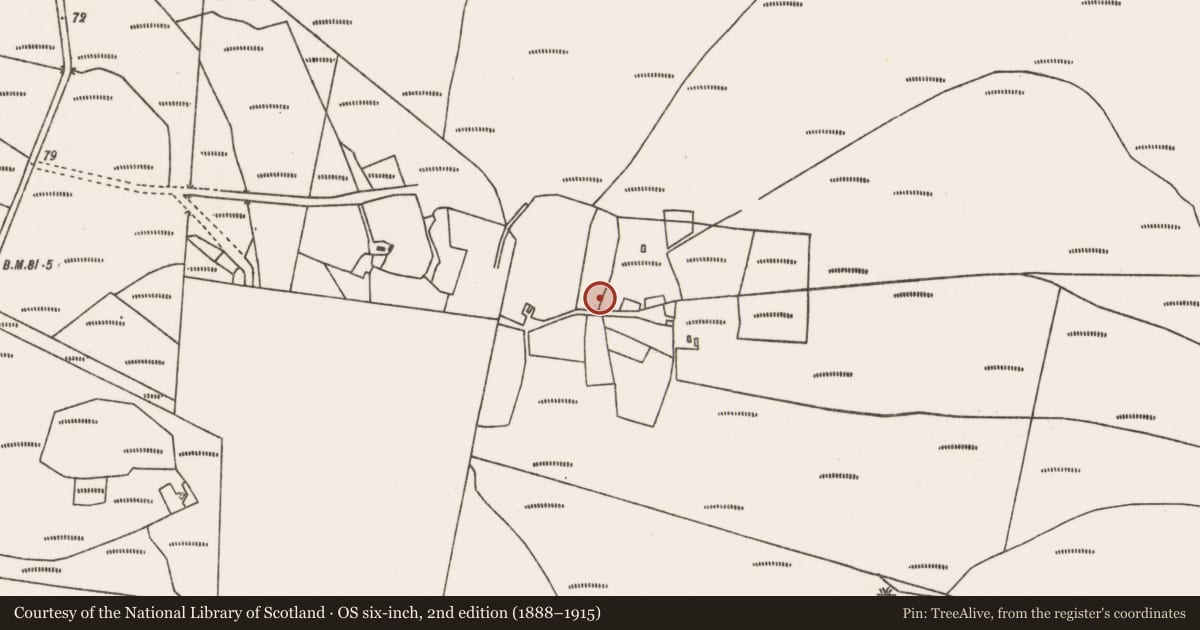 Ordnance Survey six-inch map, 2nd edition (1888–1915) covering the location of House - indeterminate date, Lettera, County Mayo, with a pin at the register's coordinates