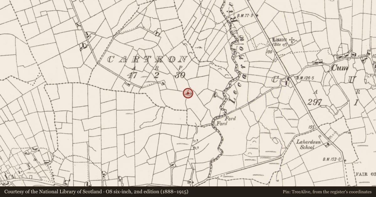 Ordnance Survey six-inch map, 2nd edition (1888–1915) covering the location of Cairn - unclassified, Cartron, County Mayo, with a pin at the register's coordinates