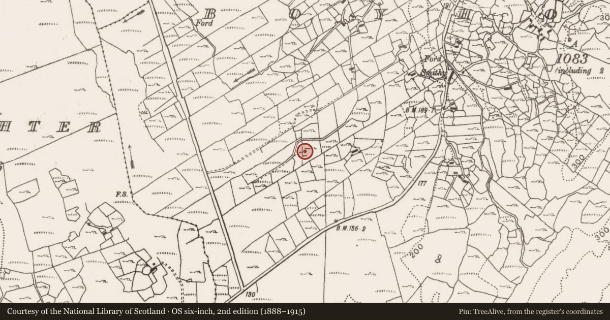 Ordnance Survey six-inch map, 2nd edition (1888–1915) covering the location of Enclosure, Boyhollagh, County Mayo, with a pin at the register's coordinates