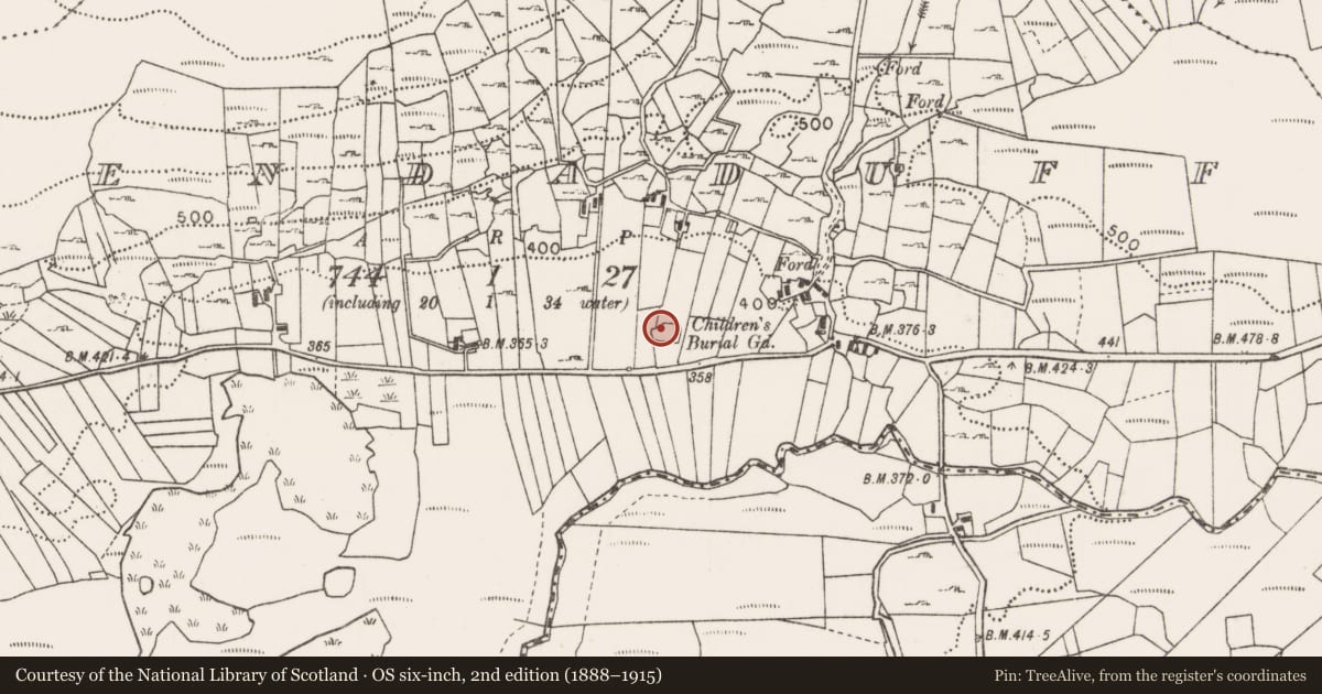 Ordnance Survey six-inch map, 2nd edition (1888–1915) covering the location of Cross, Glendaduff, County Mayo, with a pin at the register's coordinates
