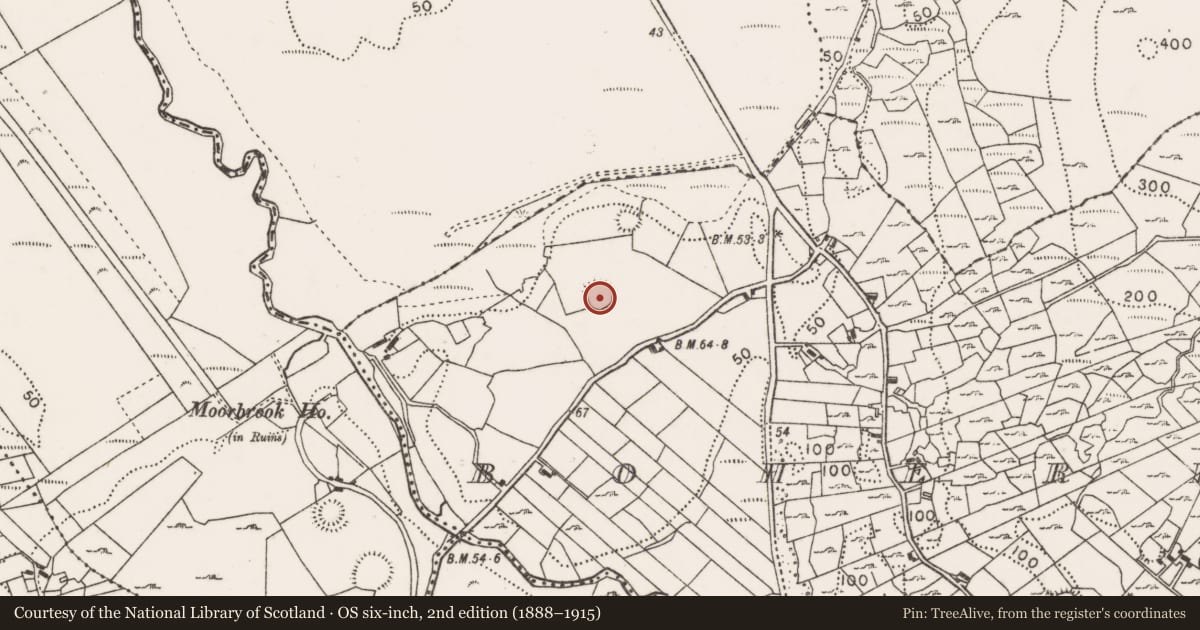 Ordnance Survey six-inch map, 2nd edition (1888–1915) covering the location of Enclosure, Boherhallagh, County Mayo, with a pin at the register's coordinates