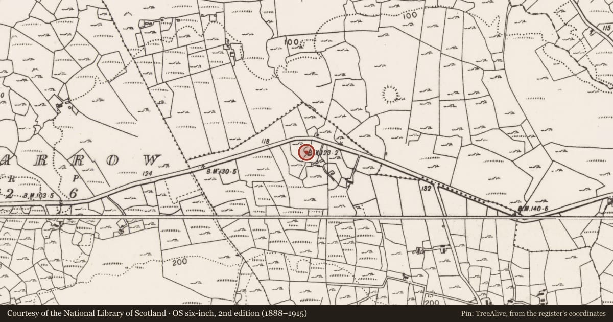 Ordnance Survey six-inch map, 2nd edition (1888–1915) covering the location of Enclosure, Shanwar, County Mayo, with a pin at the register's coordinates