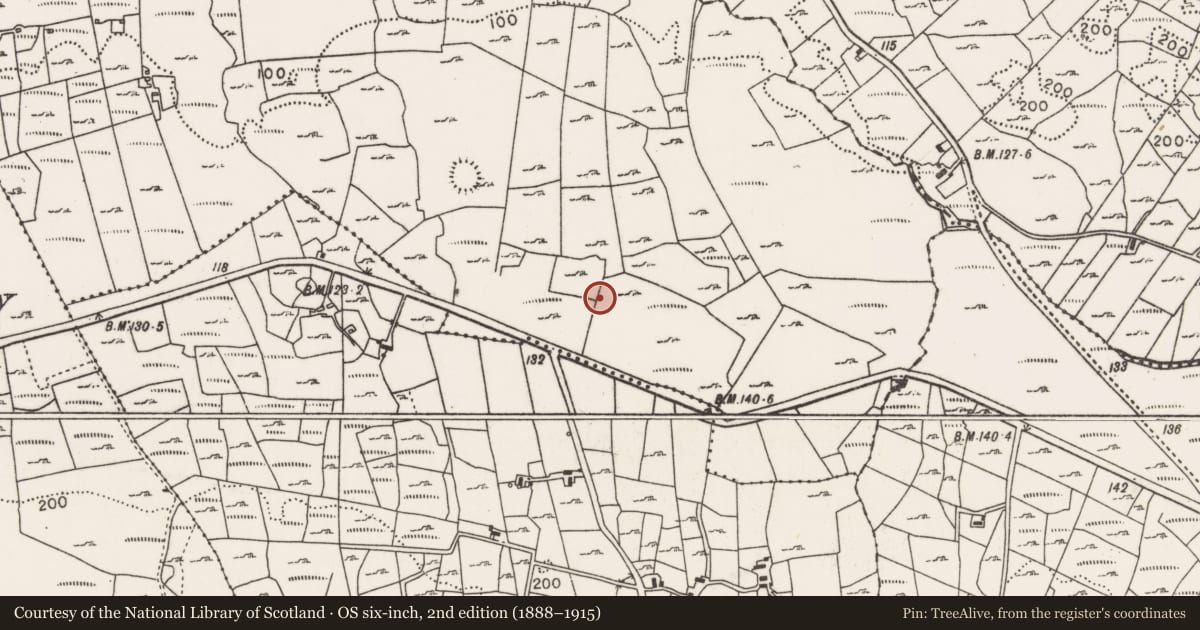 Ordnance Survey six-inch map, 2nd edition (1888–1915) covering the location of Souterrain, Creggagh, County Mayo, with a pin at the register's coordinates