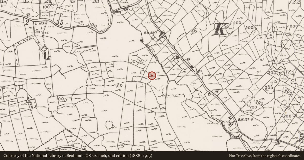 Ordnance Survey six-inch map, 2nd edition (1888–1915) covering the location of Earthwork, Creggagh, County Mayo, with a pin at the register's coordinates