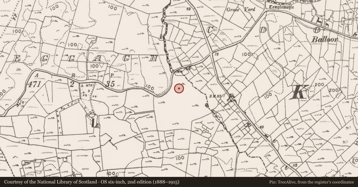 Ordnance Survey six-inch map, 2nd edition (1888–1915) covering the location of Church, Creggagh, County Mayo, with a pin at the register's coordinates
