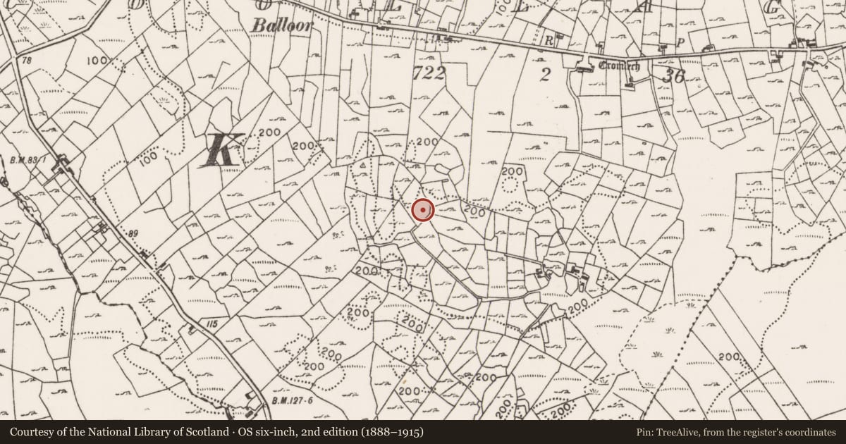 Ordnance Survey six-inch map, 2nd edition (1888–1915) covering the location of Enclosure, Coollagagh, County Mayo, with a pin at the register's coordinates