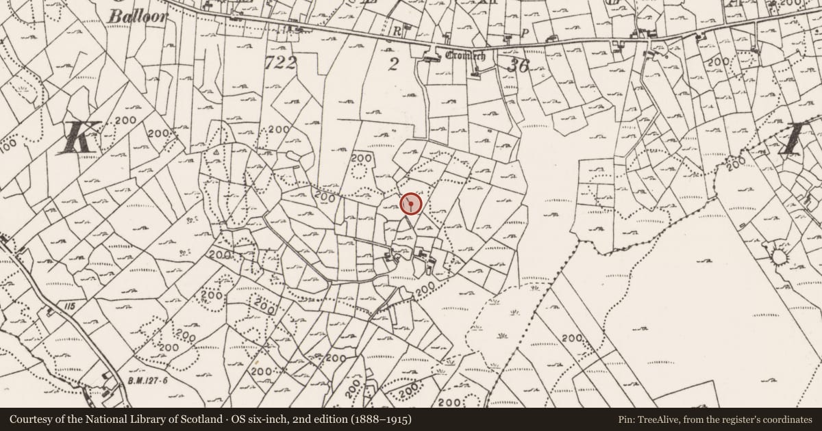 Ordnance Survey six-inch map, 2nd edition (1888–1915) covering the location of Earthwork, Coollagagh, County Mayo, with a pin at the register's coordinates