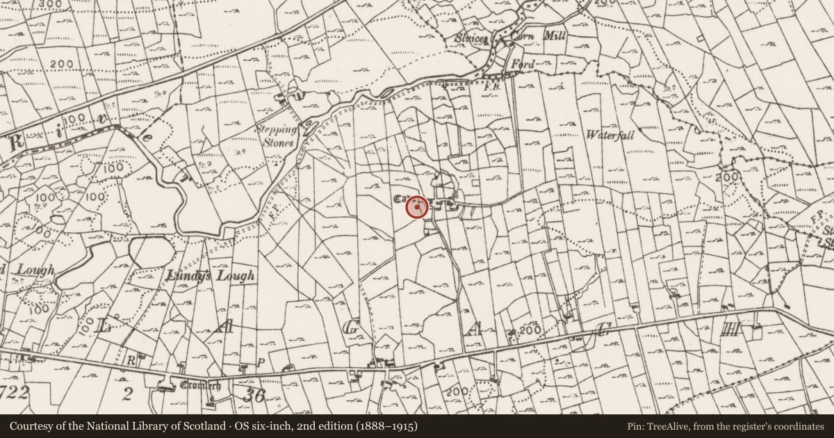Ordnance Survey six-inch map, 2nd edition (1888–1915) covering the location of Cairn - unclassified, Coollagagh, County Mayo, with a pin at the register's coordinates