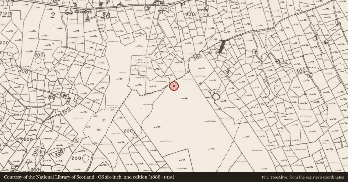 Ordnance Survey six-inch map, 2nd edition (1888–1915) covering the location of Field boundary, Callow, Coollagagh, County Mayo, with a pin at the register's coordinates
