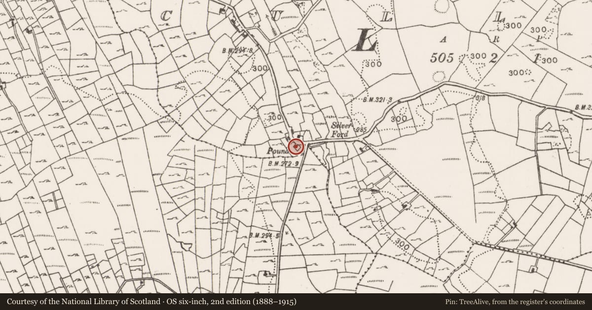 Ordnance Survey six-inch map, 2nd edition (1888–1915) covering the location of Church, Cullin, County Mayo, with a pin at the register's coordinates
