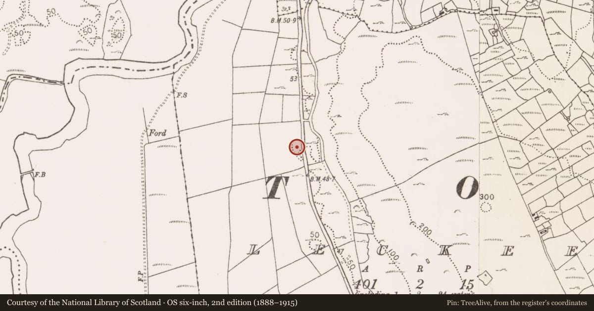Ordnance Survey six-inch map, 2nd edition (1888–1915) covering the location of Enclosure, Leckee, County Mayo, with a pin at the register's coordinates
