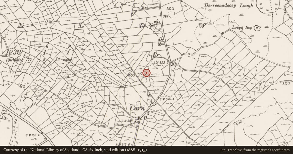 Ordnance Survey six-inch map, 2nd edition (1888–1915) covering the location of House - indeterminate date, Callow, County Mayo, with a pin at the register's coordinates