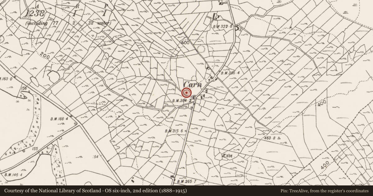 Ordnance Survey six-inch map, 2nd edition (1888–1915) covering the location of Enclosure, Callow, County Mayo, with a pin at the register's coordinates