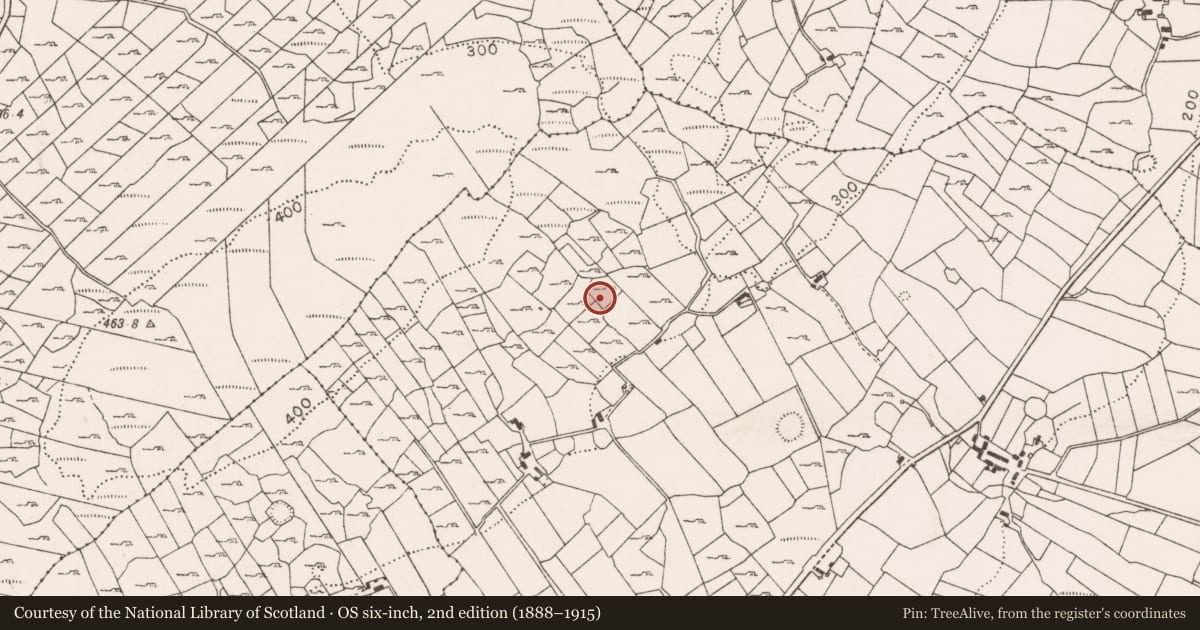 Ordnance Survey six-inch map, 2nd edition (1888–1915) covering the location of Enclosure, Cuildoo, County Mayo, with a pin at the register's coordinates