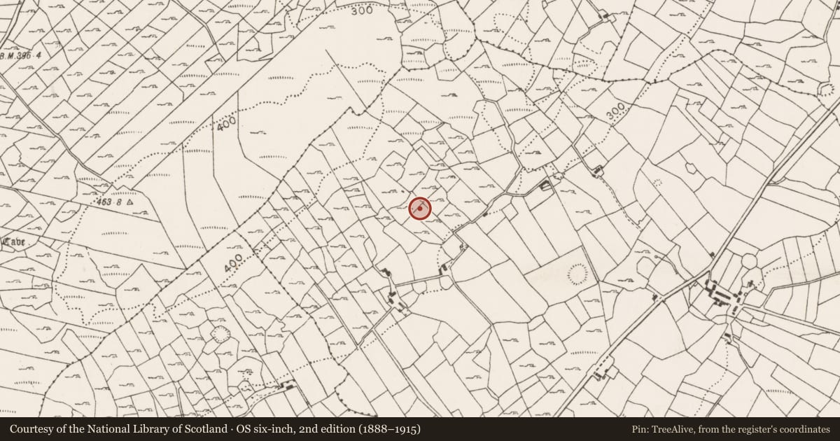 Ordnance Survey six-inch map, 2nd edition (1888–1915) covering the location of Enclosure, Cuildoo, County Mayo, with a pin at the register's coordinates