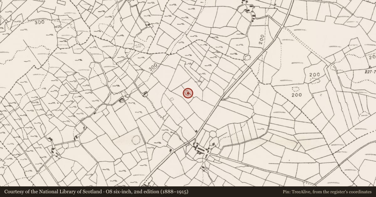Ordnance Survey six-inch map, 2nd edition (1888–1915) covering the location of Enclosure, Cuildoo, County Mayo, with a pin at the register's coordinates