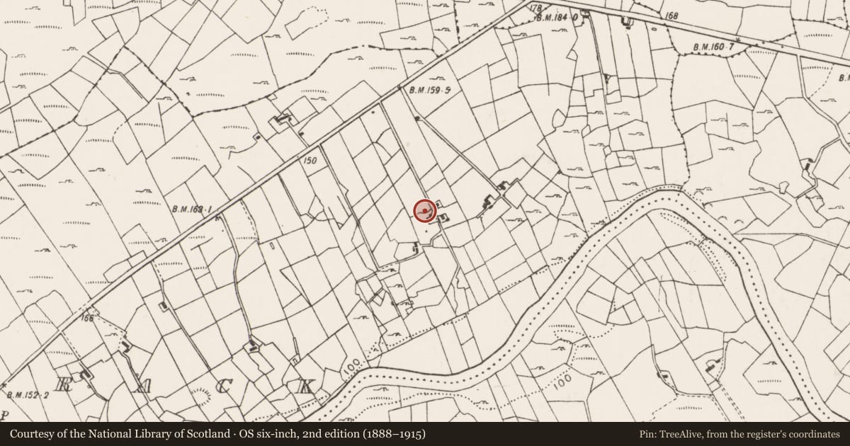 Ordnance Survey six-inch map, 2nd edition (1888–1915) covering the location of Enclosure, Rinbrack, County Mayo, with a pin at the register's coordinates