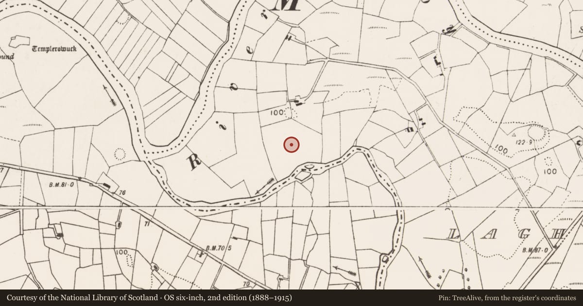 Ordnance Survey six-inch map, 2nd edition (1888–1915) covering the location of Enclosure, Laghtmacdurkan, County Mayo, with a pin at the register's coordinates