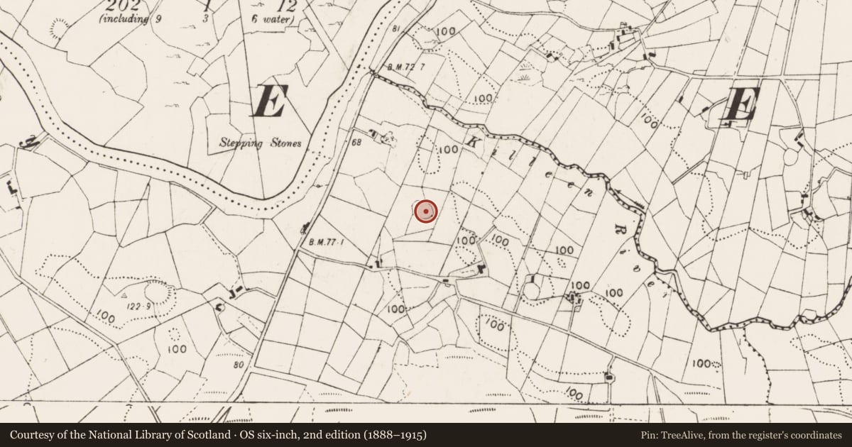 Ordnance Survey six-inch map, 2nd edition (1888–1915) covering the location of Ringfort - rath, Laghtmacdurkan, County Mayo, with a pin at the register's coordinates