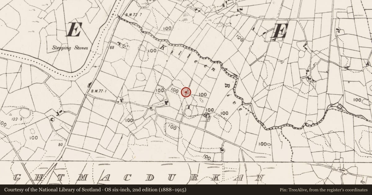 Ordnance Survey six-inch map, 2nd edition (1888–1915) covering the location of Enclosure, Laghtmacdurkan, County Mayo, with a pin at the register's coordinates