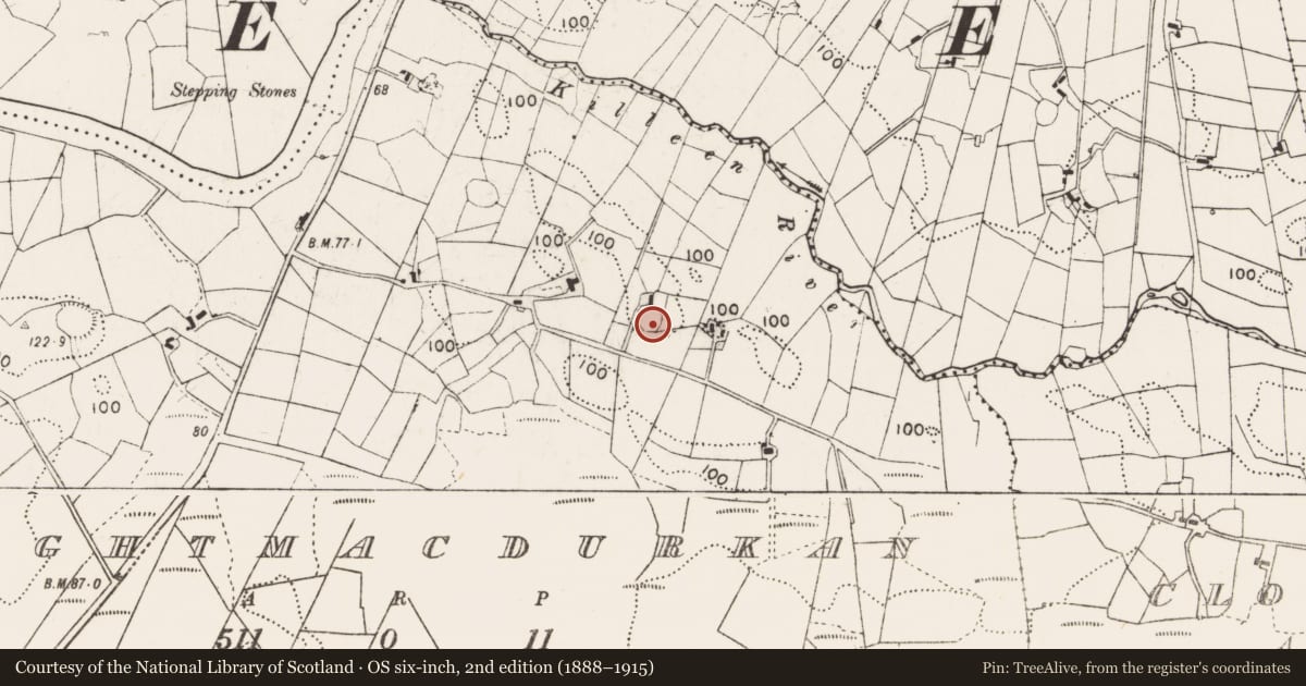 Ordnance Survey six-inch map, 2nd edition (1888–1915) covering the location of Ringfort - rath, Laghtmacdurkan, County Mayo, with a pin at the register's coordinates