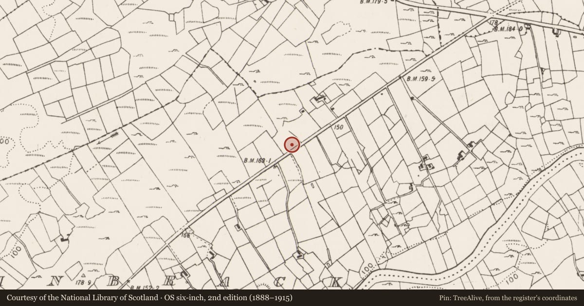 Ordnance Survey six-inch map, 2nd edition (1888–1915) covering the location of Tomb - unclassified, Rinbrack, County Mayo, with a pin at the register's coordinates