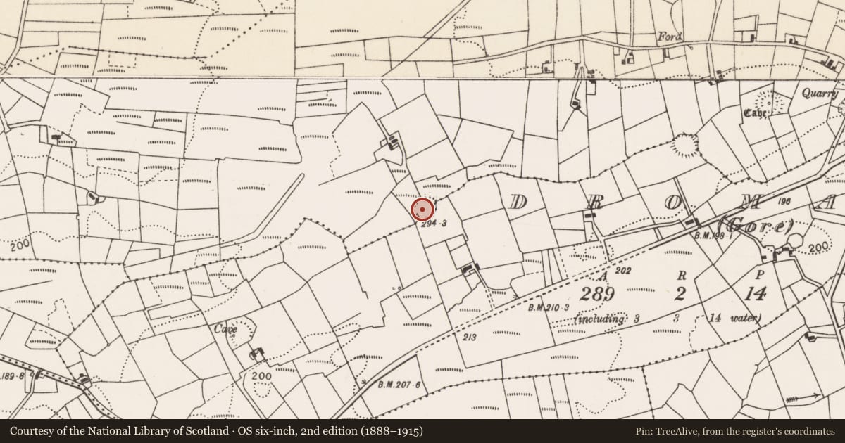 Ordnance Survey six-inch map, 2nd edition (1888–1915) covering the location of House - indeterminate date, Dromada (Duke), Dromada (Gore), County Mayo, with a pin at the register's coordinates