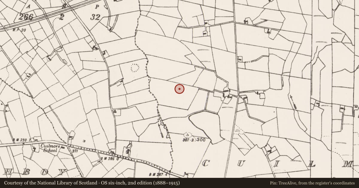 Ordnance Survey six-inch map, 2nd edition (1888–1915) covering the location of Ringfort - rath, Cuilmore, County Mayo, with a pin at the register's coordinates