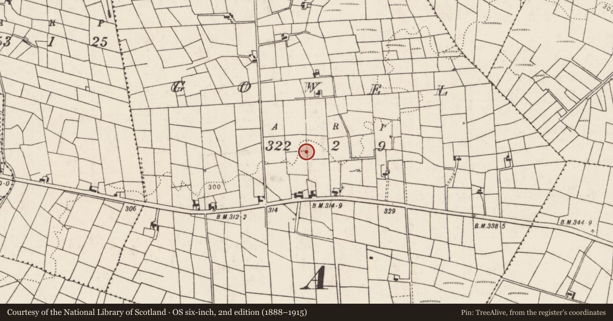 Ordnance Survey six-inch map, 2nd edition (1888–1915) covering the location of Ringfort - rath, Gowel, County Mayo, with a pin at the register's coordinates
