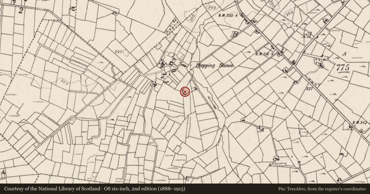 Ordnance Survey six-inch map, 2nd edition (1888–1915) covering the location of Souterrain, Barroe, County Mayo, with a pin at the register's coordinates