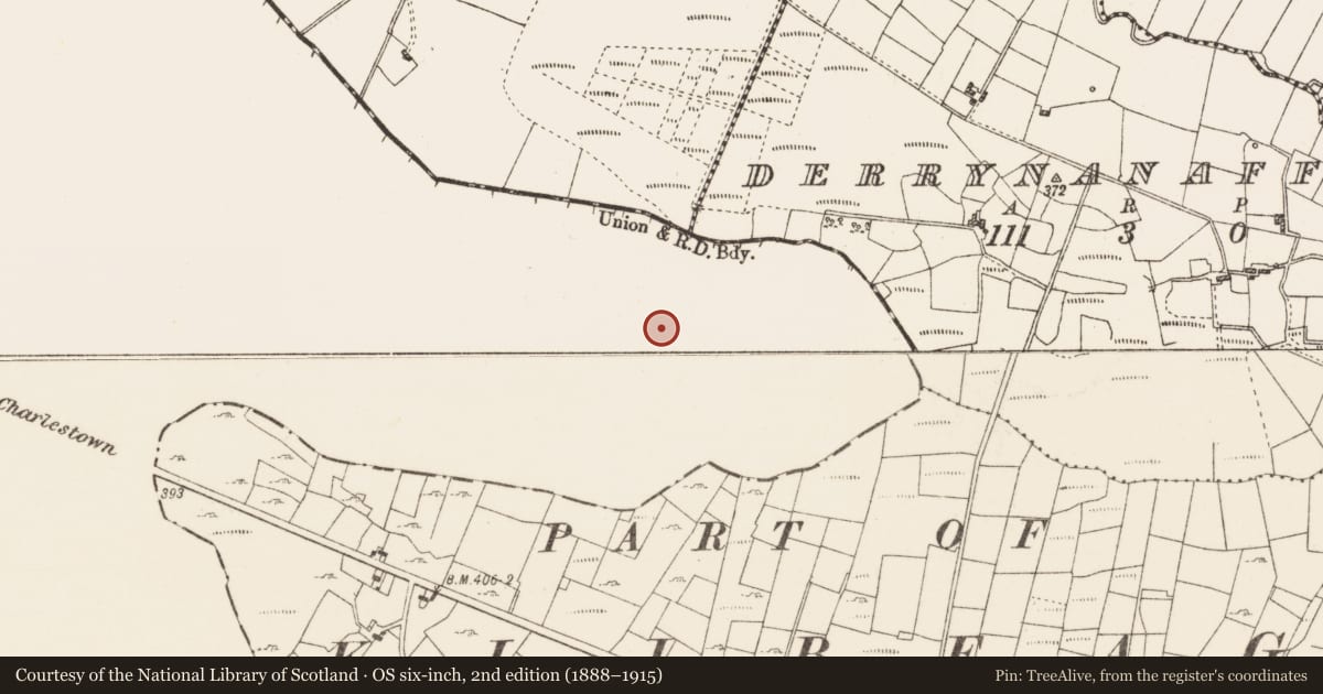 Ordnance Survey six-inch map, 2nd edition (1888–1915) covering the location of Ringfort - cashel, Cragagh, County Mayo, with a pin at the register's coordinates