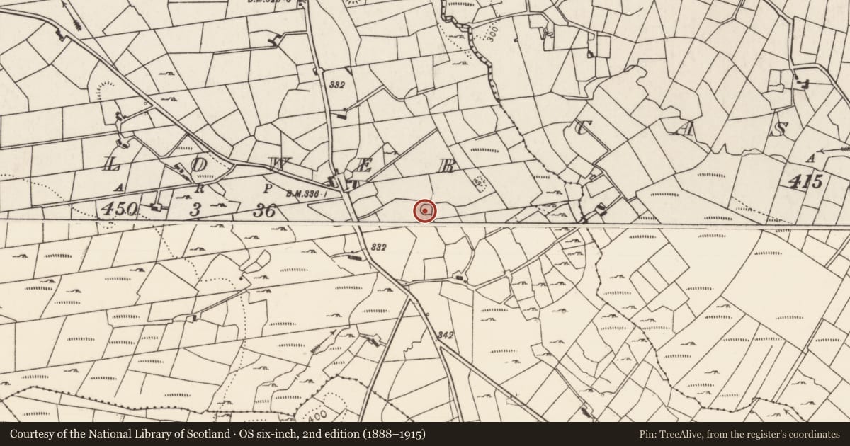Ordnance Survey six-inch map, 2nd edition (1888–1915) covering the location of Enclosure, Lurga Lower, County Mayo, with a pin at the register's coordinates
