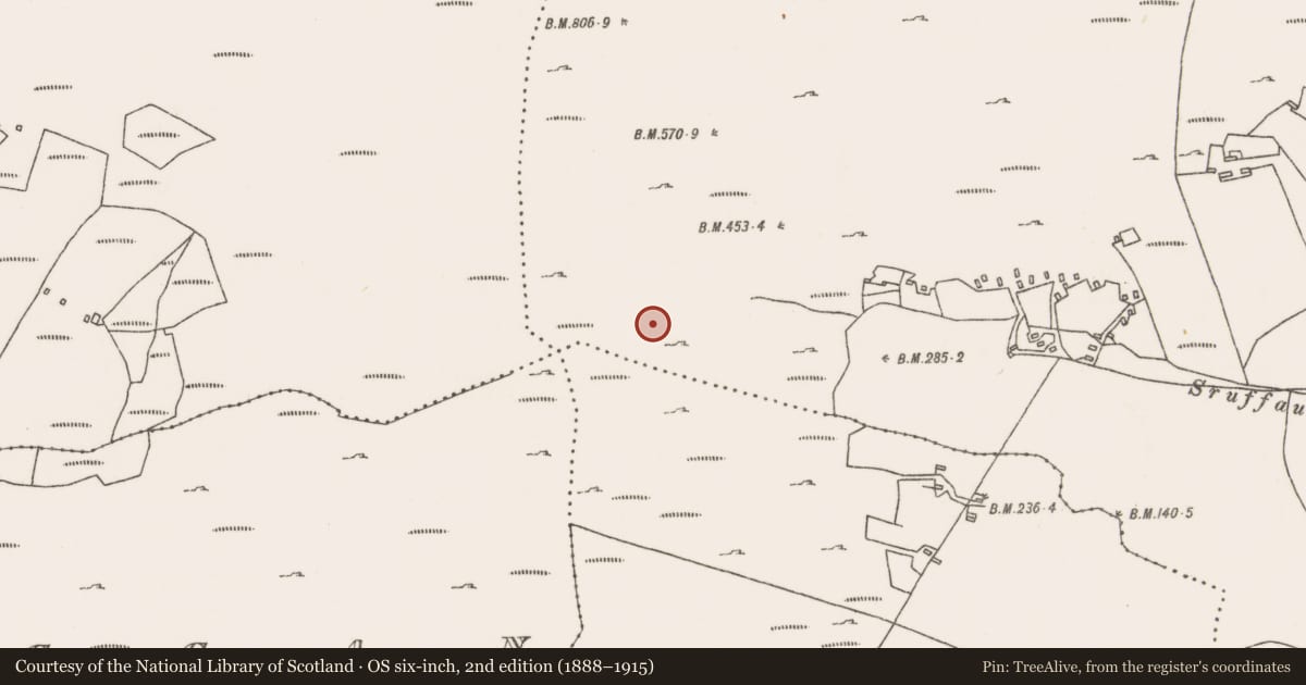 Ordnance Survey six-inch map, 2nd edition (1888–1915) covering the location of Cairn - unclassified, An Doirín, County Mayo, with a pin at the register's coordinates