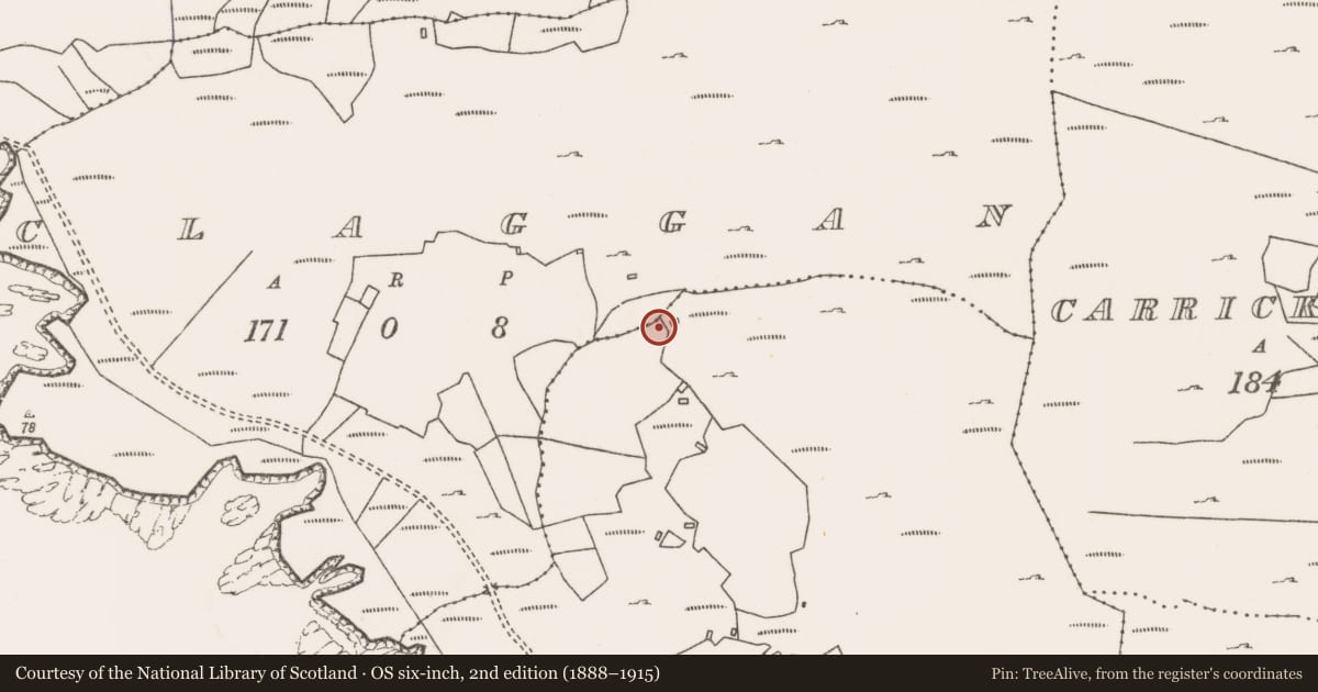 Ordnance Survey six-inch map, 2nd edition (1888–1915) covering the location of House - indeterminate date, An Cheathrú Gharbh, An Cloigeann, County Mayo, with a pin at the register's coordinates