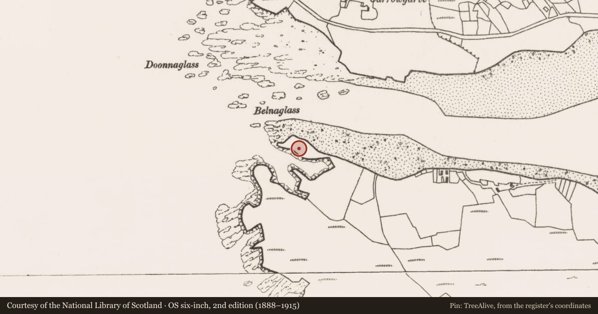 Ordnance Survey six-inch map, 2nd edition (1888–1915) covering the location of Promontory fort - coastal, Acaill Bheag, County Mayo, with a pin at the register's coordinates