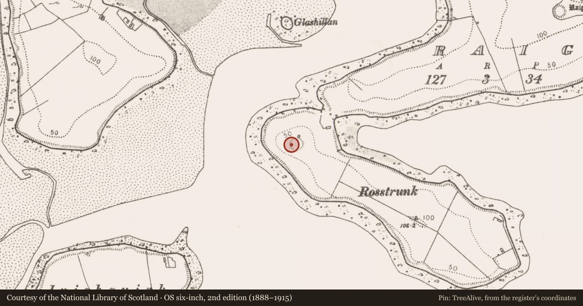Ordnance Survey six-inch map, 2nd edition (1888–1915) covering the location of Ringfort - rath, Raigh, County Mayo, with a pin at the register's coordinates