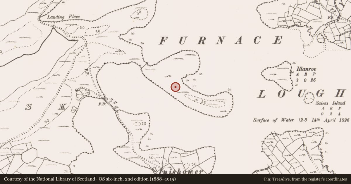 Ordnance Survey six-inch map, 2nd edition (1888–1915) covering the location of Promontory fort - inland, Doontrusk, County Mayo, with a pin at the register's coordinates