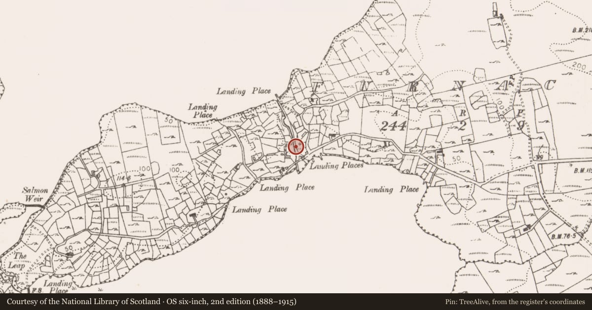 Ordnance Survey six-inch map, 2nd edition (1888–1915) covering the location of Water mill - horizontal-wheeled, Furnace, County Mayo, with a pin at the register's coordinates