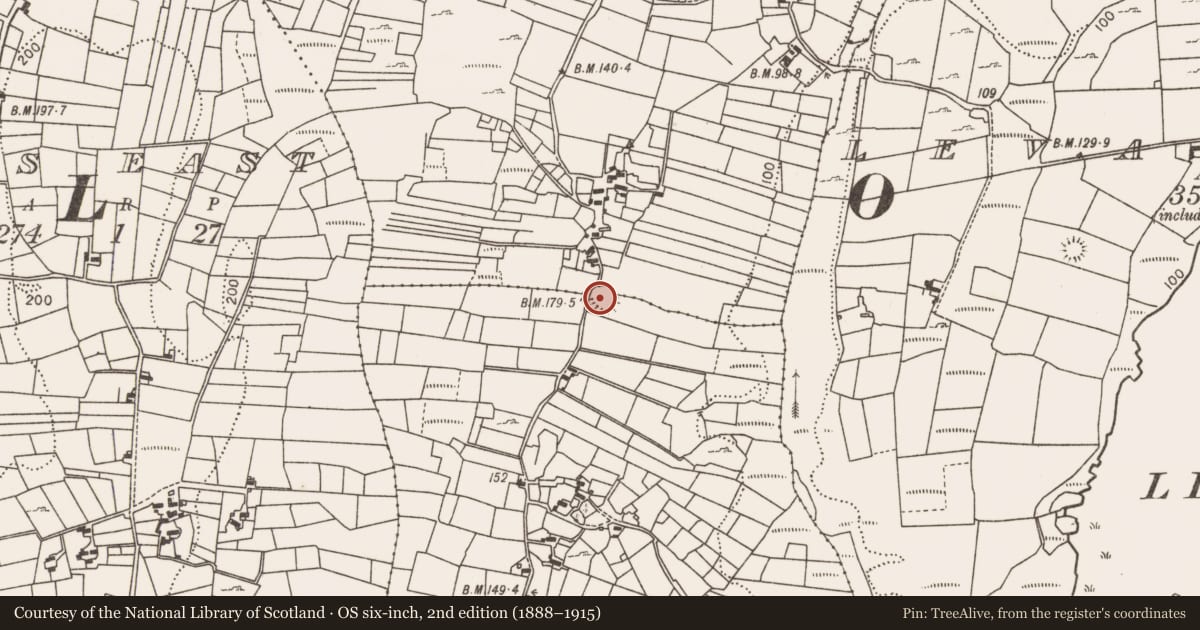 Ordnance Survey six-inch map, 2nd edition (1888–1915) covering the location of Ringfort - unclassified, Cunnagher South, County Mayo, with a pin at the register's coordinates