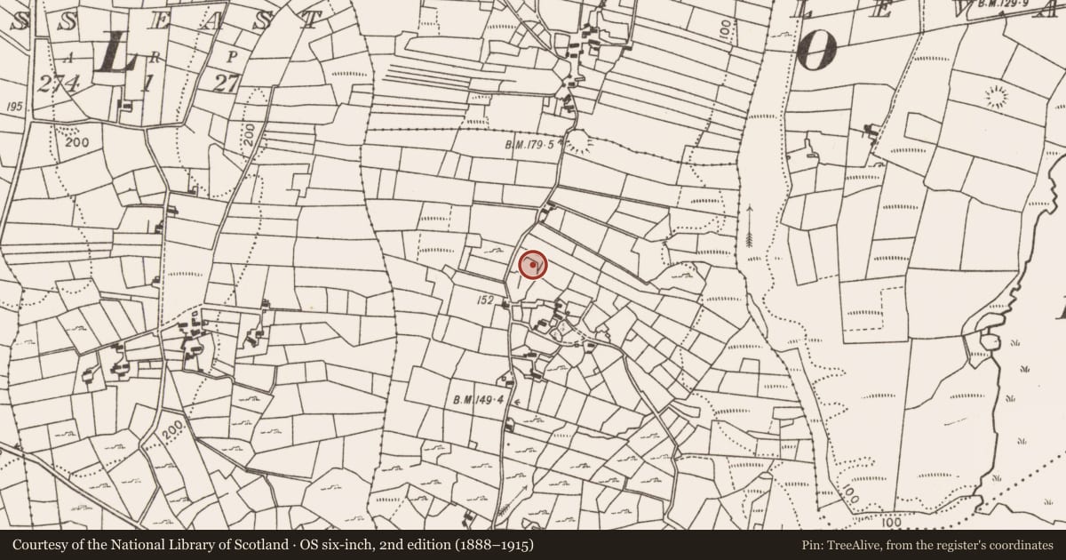 Ordnance Survey six-inch map, 2nd edition (1888–1915) covering the location of Ringfort - rath, Cunnagher South, County Mayo, with a pin at the register's coordinates