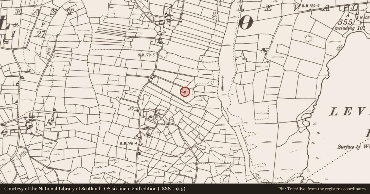 Ordnance Survey six-inch map, 2nd edition (1888–1915) covering the location of Fulacht fia, Cunnagher South, County Mayo, with a pin at the register's coordinates