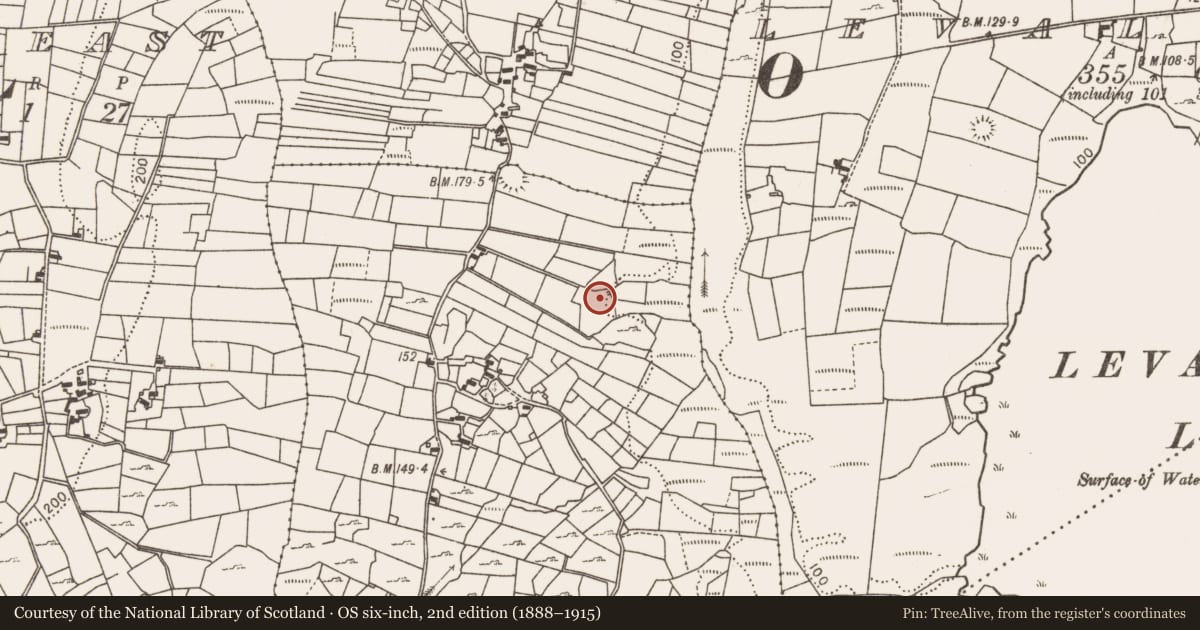 Ordnance Survey six-inch map, 2nd edition (1888–1915) covering the location of Fulacht fia, Cunnagher South, County Mayo, with a pin at the register's coordinates