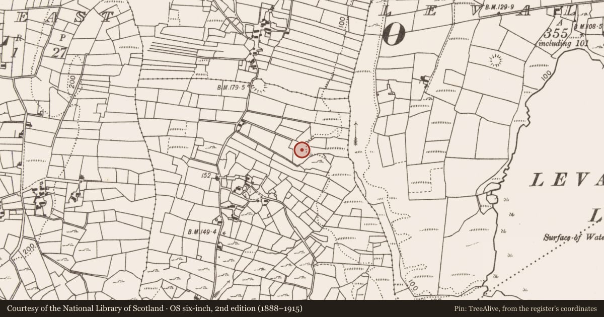 Ordnance Survey six-inch map, 2nd edition (1888–1915) covering the location of Fulacht fia, Cunnagher South, County Mayo, with a pin at the register's coordinates