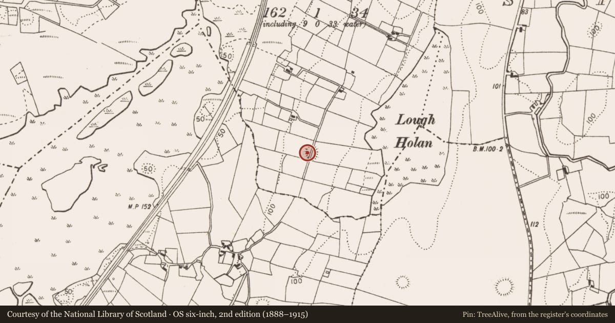 Ordnance Survey six-inch map, 2nd edition (1888–1915) covering the location of Souterrain, Gurraunard, County Mayo, with a pin at the register's coordinates