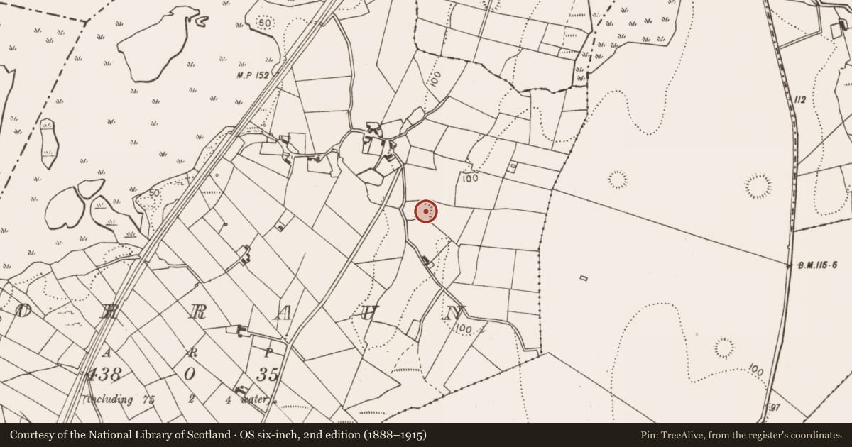 Ordnance Survey six-inch map, 2nd edition (1888–1915) covering the location of Ringfort - rath, Corraun, County Mayo, with a pin at the register's coordinates