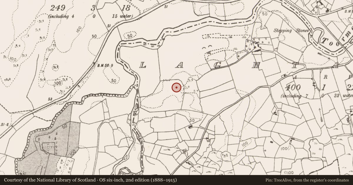 Ordnance Survey six-inch map, 2nd edition (1888–1915) covering the location of Barrow - unclassified, Laghtavarry, County Mayo, with a pin at the register's coordinates